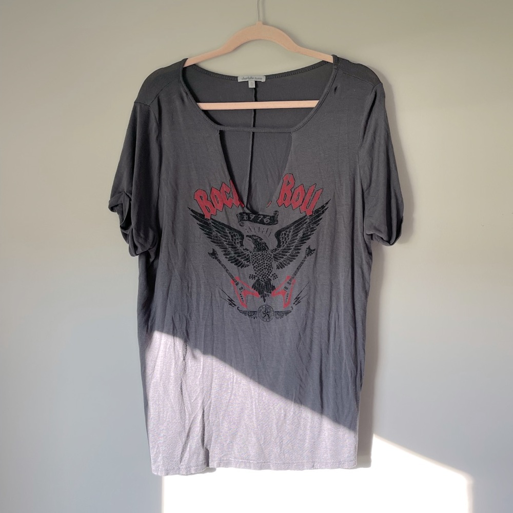 Charlotte Russe rock and roll grunge tee